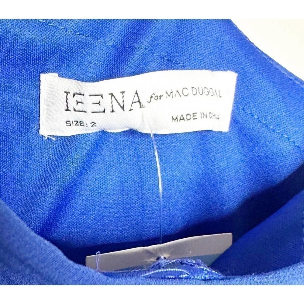 NWT Ieena For MacDuggal One Shoulder Mini Dress Women's Blue Size 2 - Picture 6 of 6